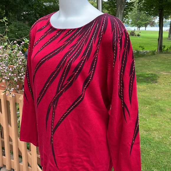 Bob Mackie Wearable Art designer sweater 1X - Picture 3 of 9